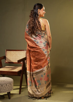 Yellow Tussar Silk Saree With Blouse Piece