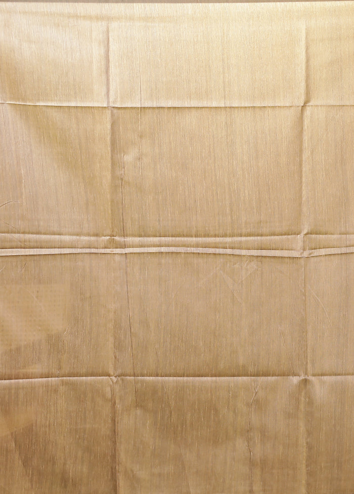 Yellow Tussar Silk Saree With Blouse Piece