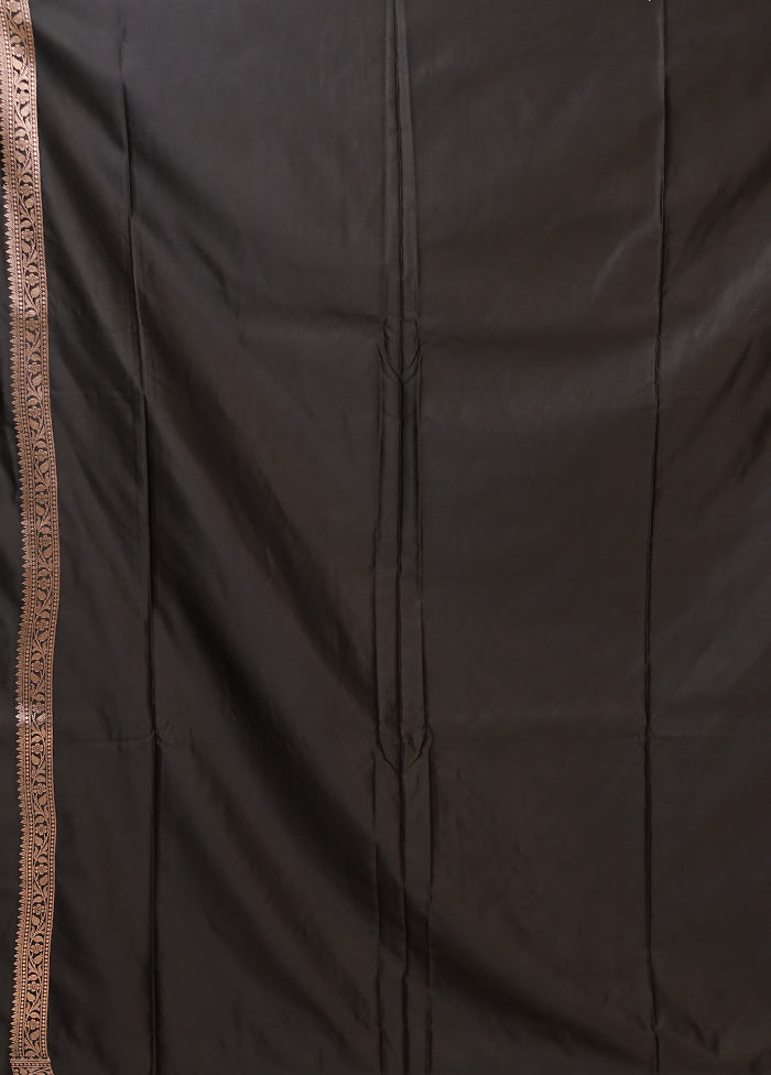 Black Katan Silk Saree With Blouse Piece