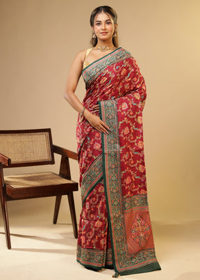 Purple Dupion Silk Saree With Blouse Piece