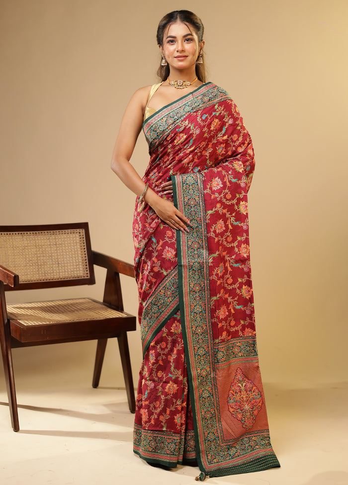Purple Dupion Silk Saree With Blouse Piece