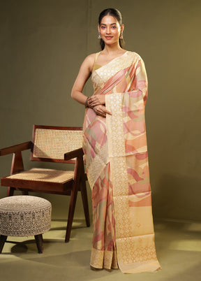 Multicolor Tussar Silk Saree With Blouse Piece