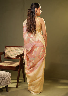 Multicolor Tussar Silk Saree With Blouse Piece