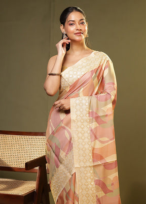Multicolor Tussar Silk Saree With Blouse Piece