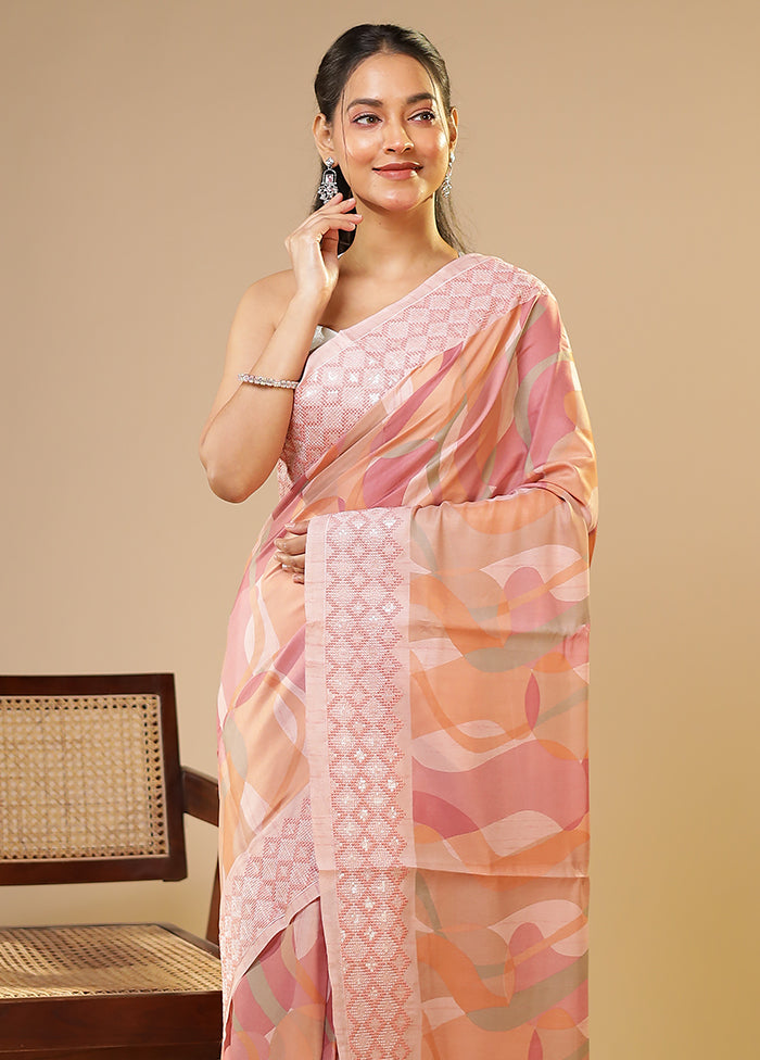 Multicolor Tussar Silk Saree With Blouse Piece
