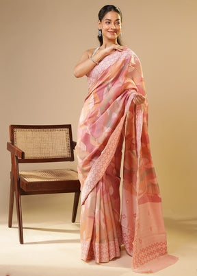 Multicolor Tussar Silk Saree With Blouse Piece