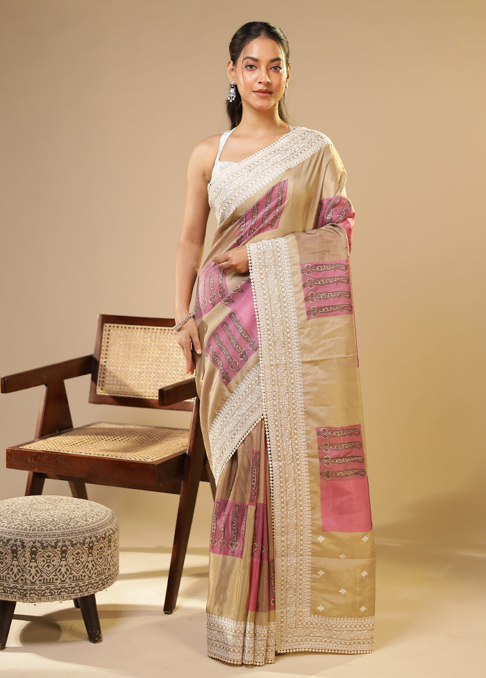 Purple Tussar Silk Saree With Blouse Piece