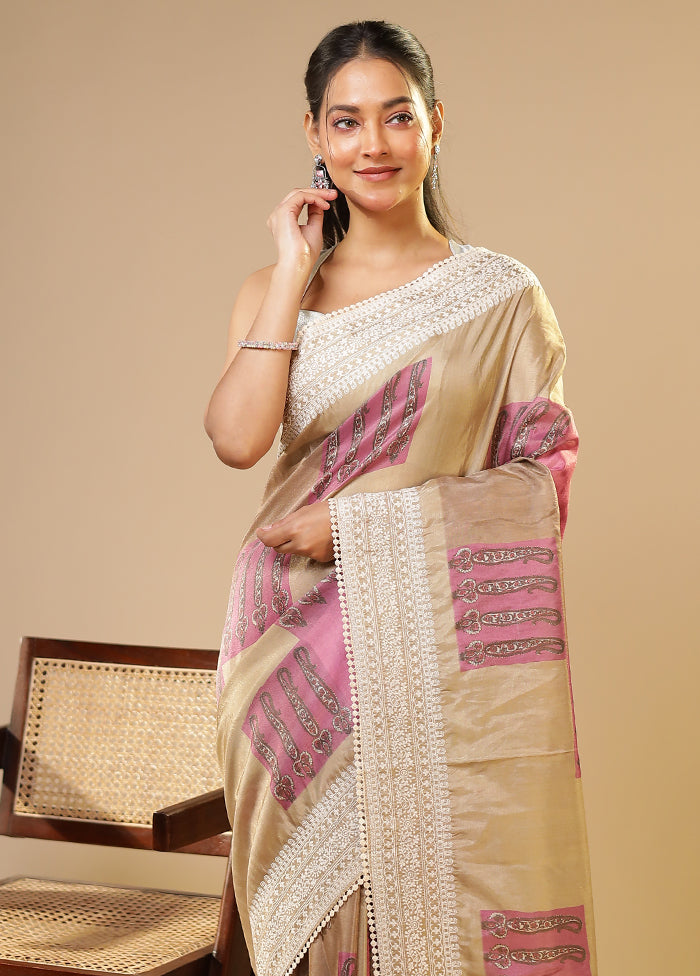 Purple Tussar Silk Saree With Blouse Piece