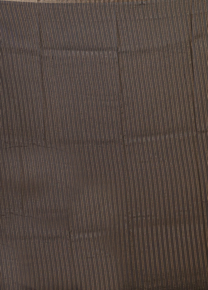 Blue Tussar Silk Saree With Blouse Piece