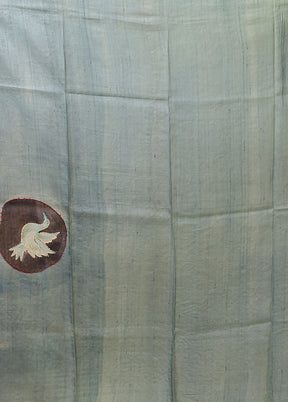 Multicolor Handloom Tussar Pure Silk Saree With Blouse Piece