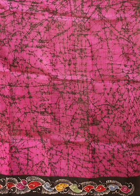 Pink Printed Pure Silk Saree Without Blouse Piece