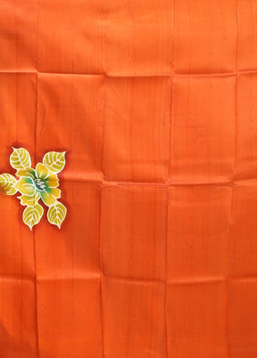 Yellow Printed Pure Silk Saree Without Blouse Piece