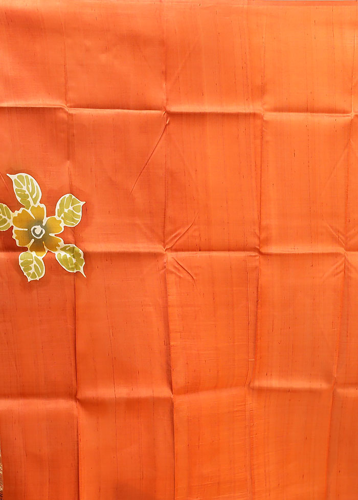 Multicolor Printed Pure Silk Saree Without Blouse Piece