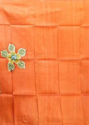 Cream Printed Pure Silk Saree Without Blouse Piece