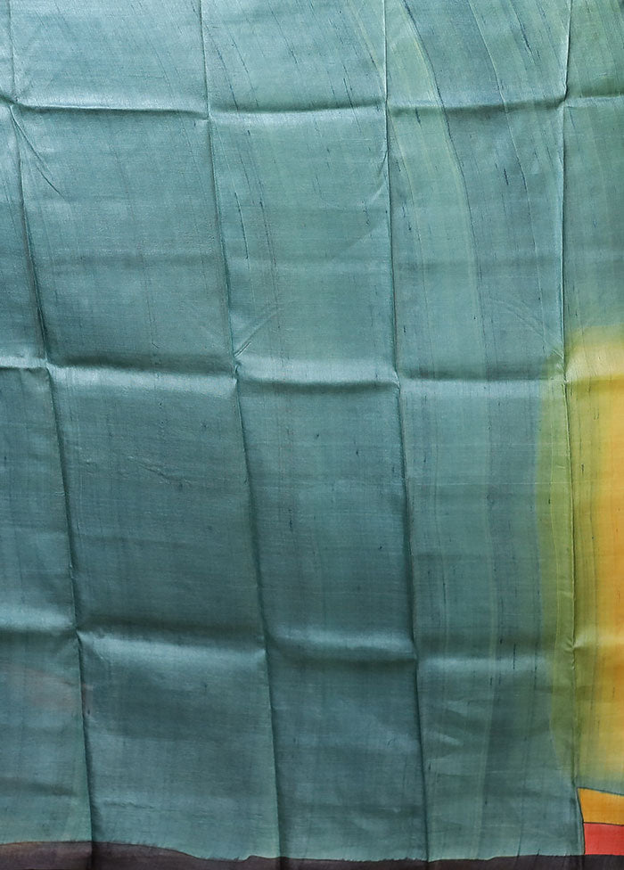 Multicolor Printed Pure Silk Saree Without Blouse Piece