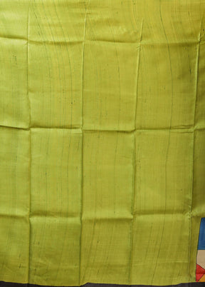 Green Printed Pure Silk Saree Without Blouse Piece
