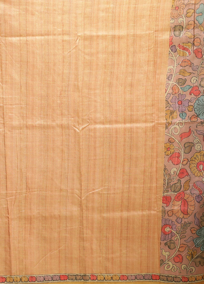 Purple Tussar Silk Saree With Blouse Piece