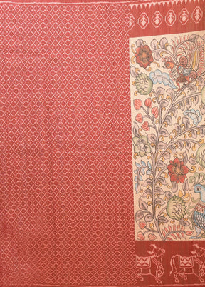 Cream Tussar Silk Saree With Blouse Piece