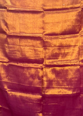 Orange Tissue Silk Saree With Blouse Piece