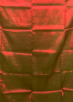 Maroon Tissue Silk Saree With Blouse Piece