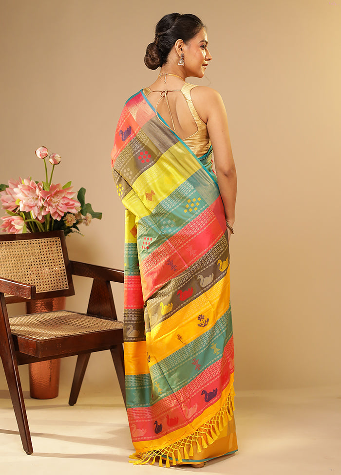 Shubh Muhurat Duo – Multicolor Kalakshetra & White Dupion Silk Sarees