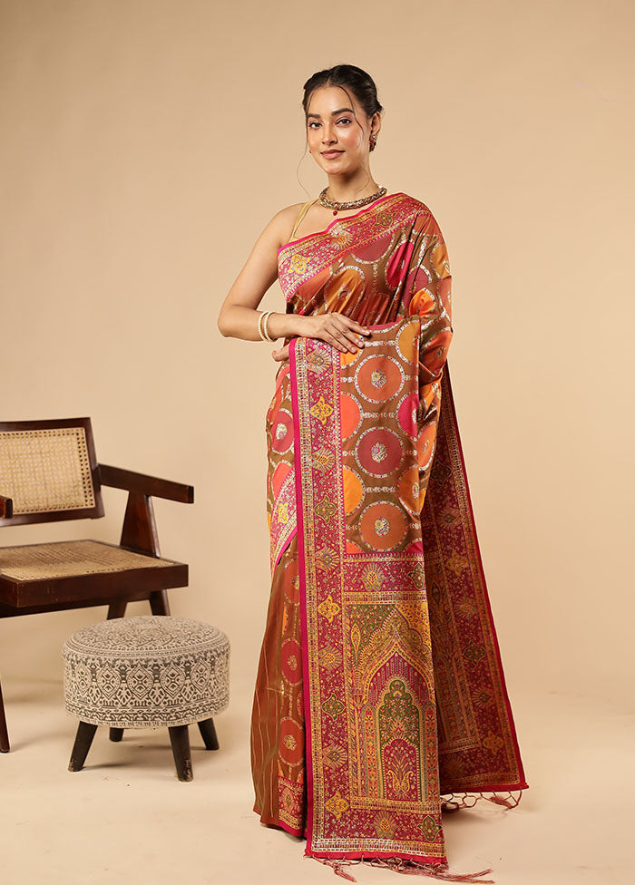 Multicolor Dupion Silk Saree With Blouse Piece