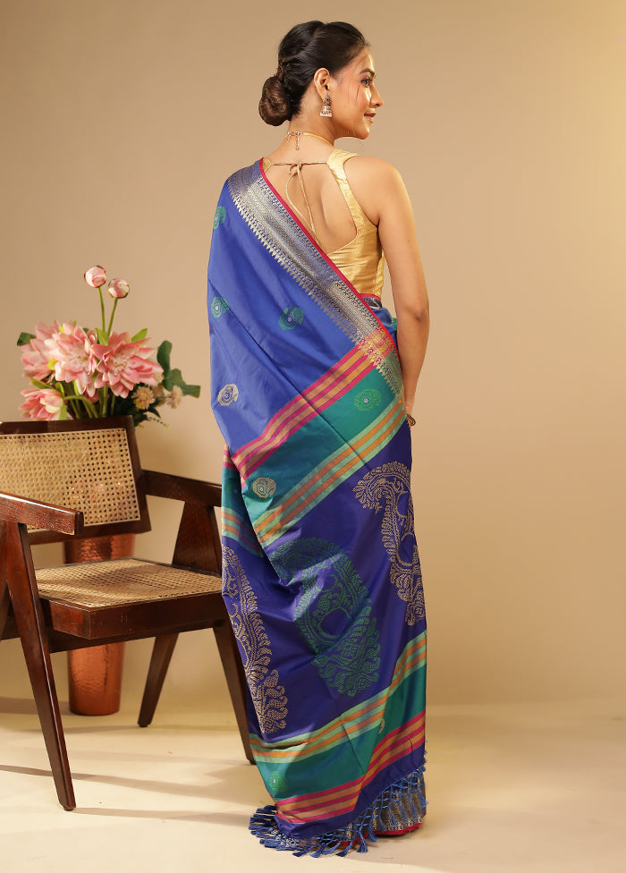 Multicolor Kalakethra Saree With Blouse Piece