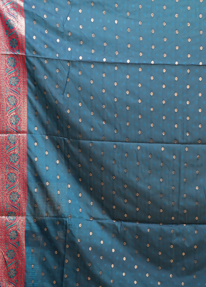 Multicolor Dupion Silk Saree With Blouse Piece