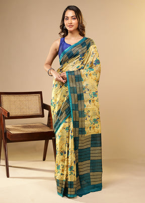 Copper Glow Duo – Yellow Printed Silk & Multicolor Georgette Sarees