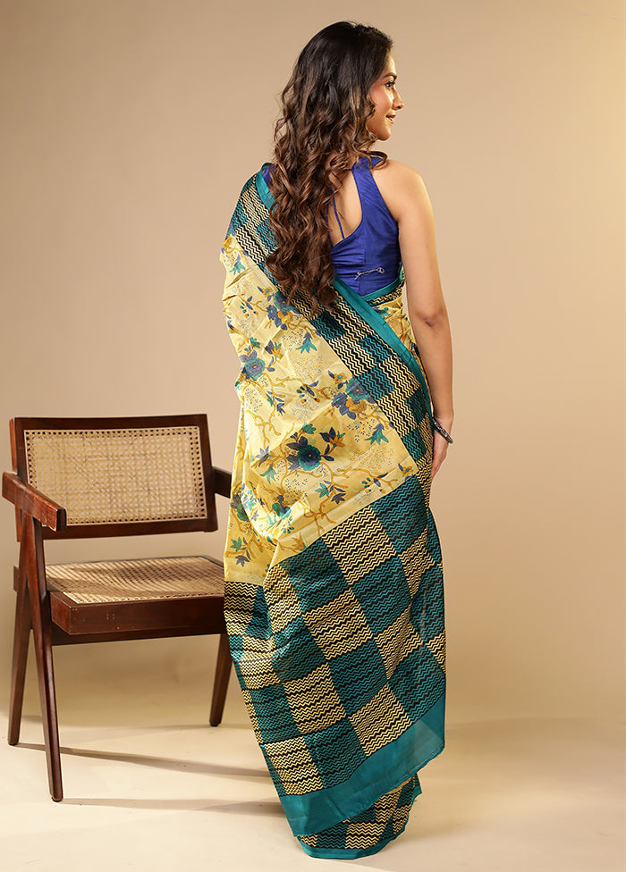 Copper Glow Duo – Yellow Printed Silk & Multicolor Georgette Sarees