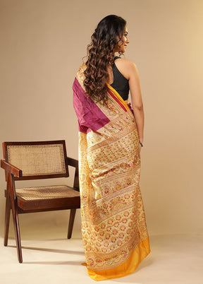 Rajmahal Duo – Purple & Blue Printed Silk Sarees