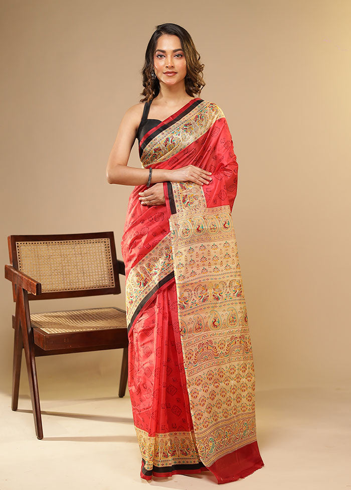 Upahaar Duo – Pink Printed Silk & Cream Tussar Sarees
