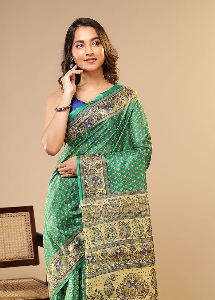 Puja to Party Duo – Maroon Banarasi & Green Printed Silk Sarees