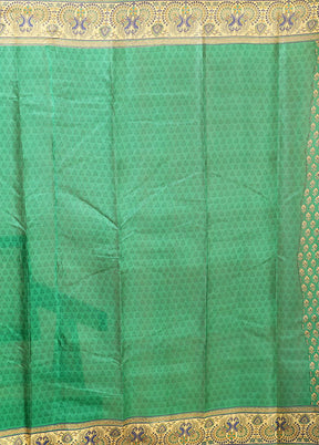 Green Printed Pure Silk Saree Without Blouse Piece
