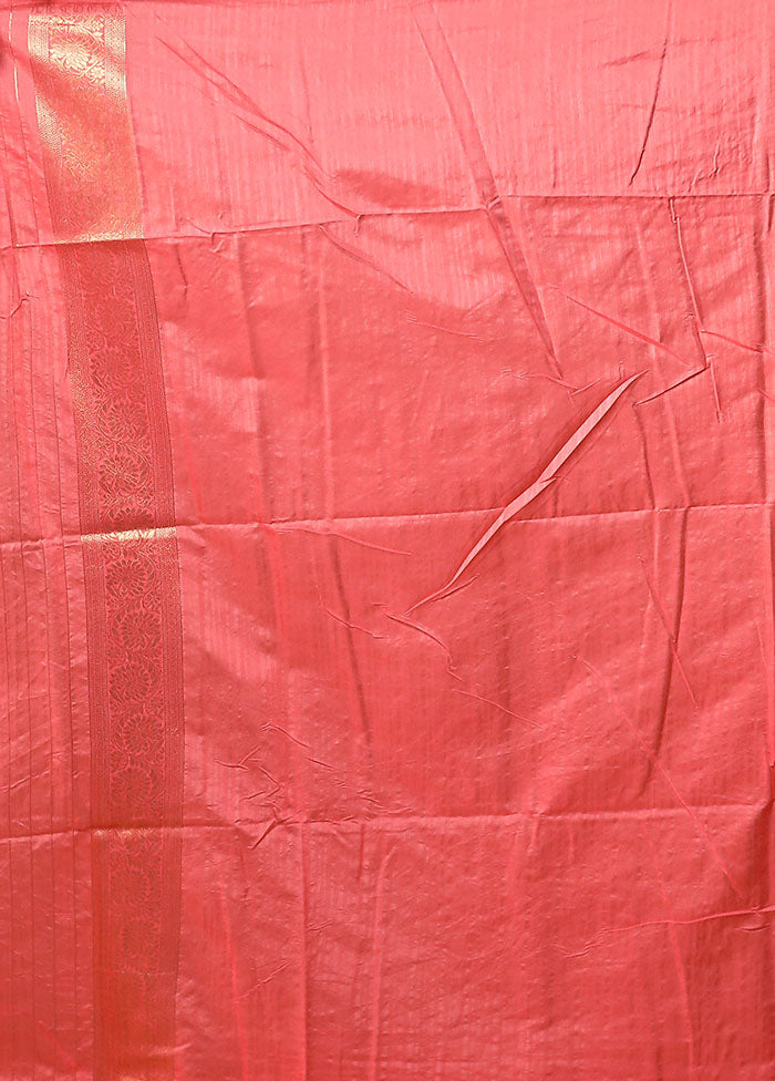 Pink Dupion Silk Saree With Blouse Piece