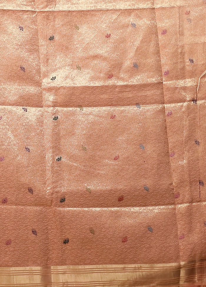 Pink Linen Silk Saree With Blouse Piece