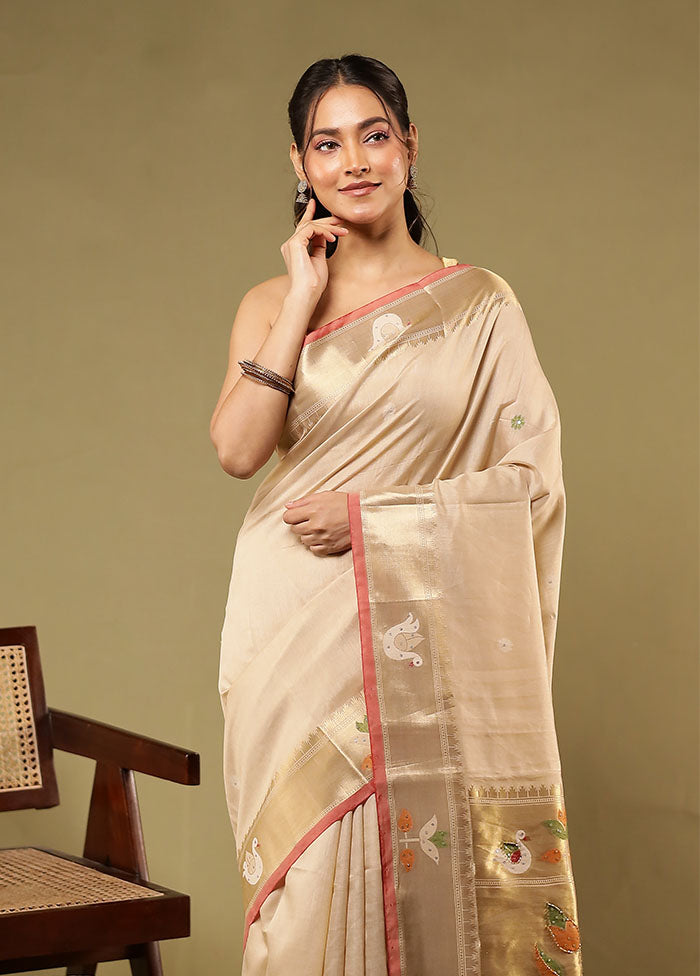 Gold Linen Silk Saree With Blouse Piece