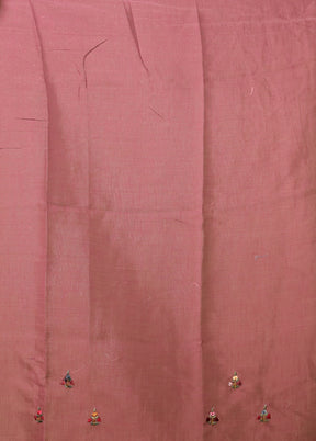 Cream Linen Silk Saree With Blouse Piece