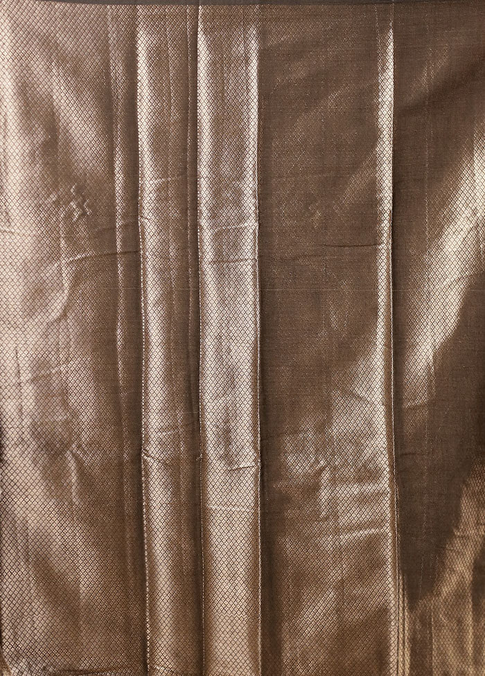 Black Dupion Silk Saree With Blouse Piece