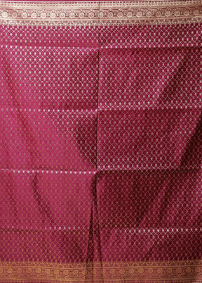 Purple Banarasi Silk Saree With Blouse Piece