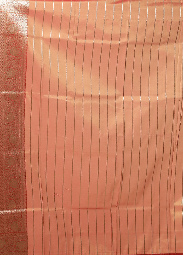 Rust Tissue Silk Saree With Blouse Piece