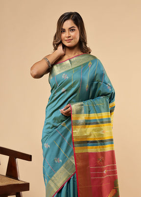 Multicolor Kalakethra Saree With Blouse Piece