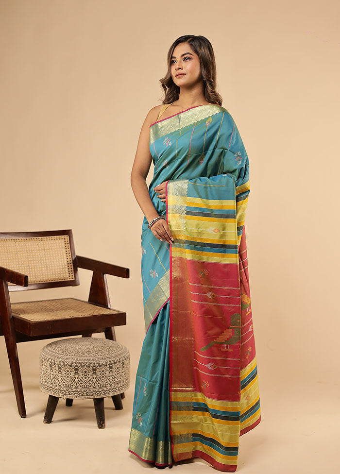 Multicolor Kalakethra Saree With Blouse Piece