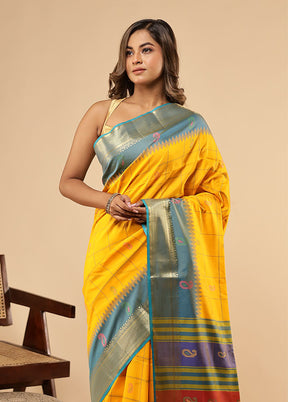 Multicolor Kalakethra Saree With Blouse Piece