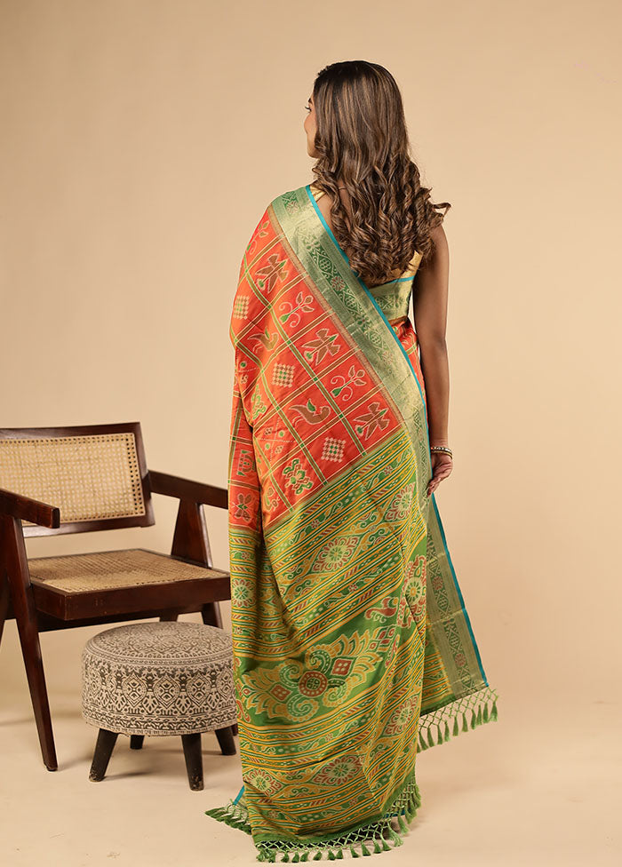 Pink Dupion Silk Saree With Blouse Piece