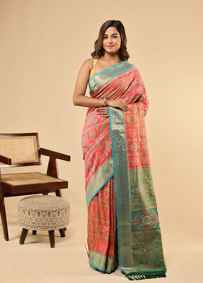 Pink Dupion Silk Saree With Blouse Piece