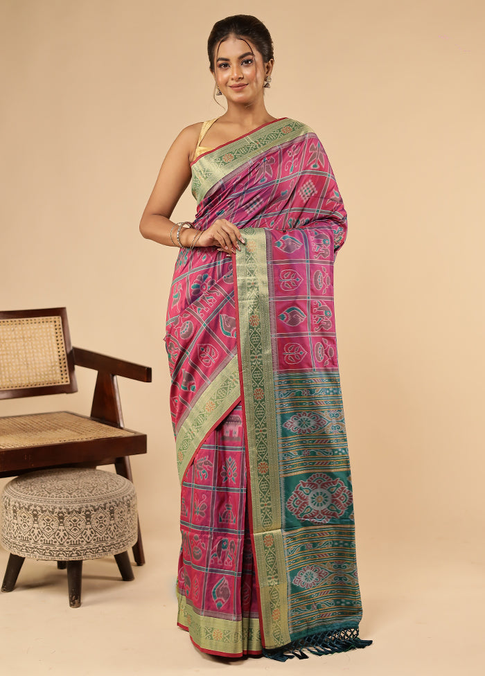 Purple Dupion Silk Saree With Blouse Piece