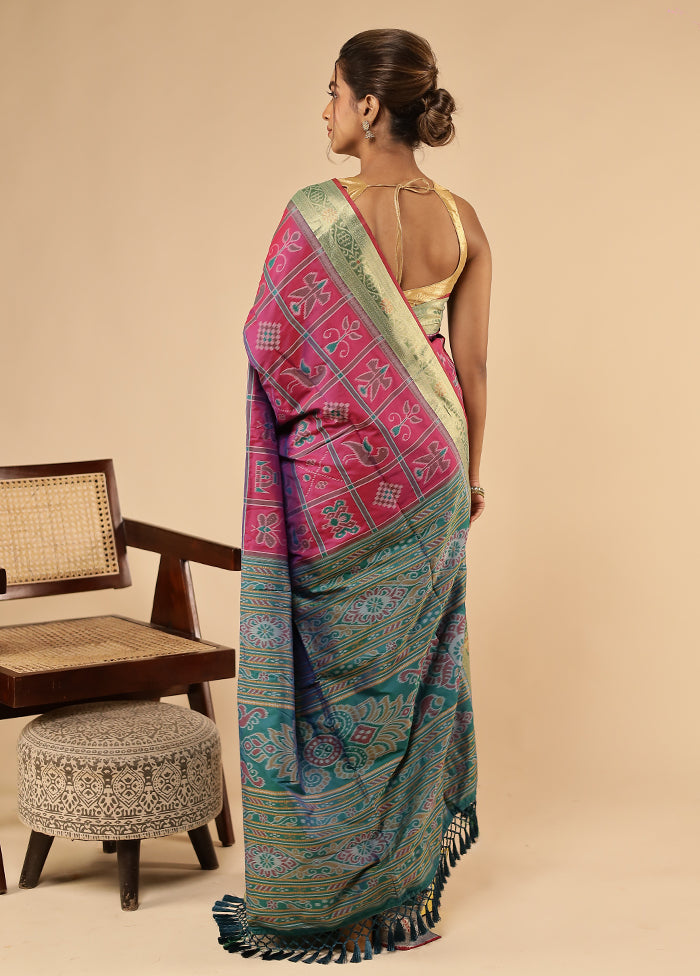 Purple Dupion Silk Saree With Blouse Piece