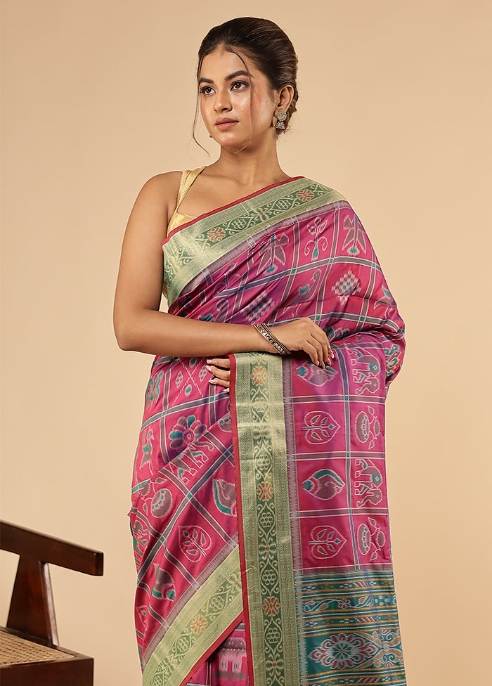 Purple Dupion Silk Saree With Blouse Piece