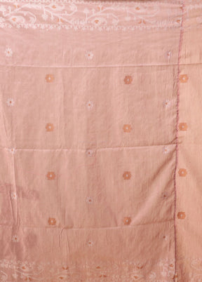 Pink Matka Silk Saree With Blouse Piece